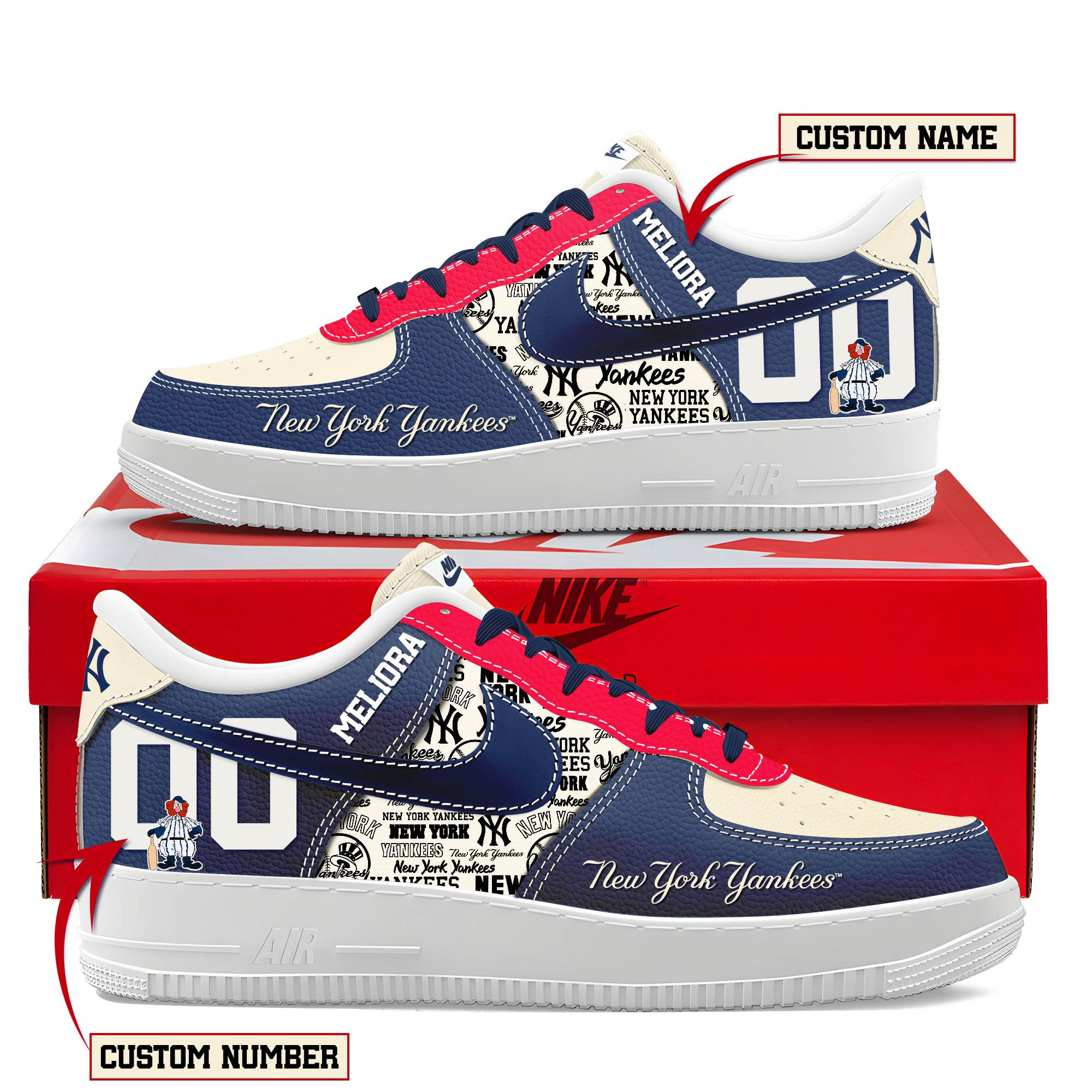 New York Yankees New AF1 Sneakers Best Running Shoes 2025 For Fans