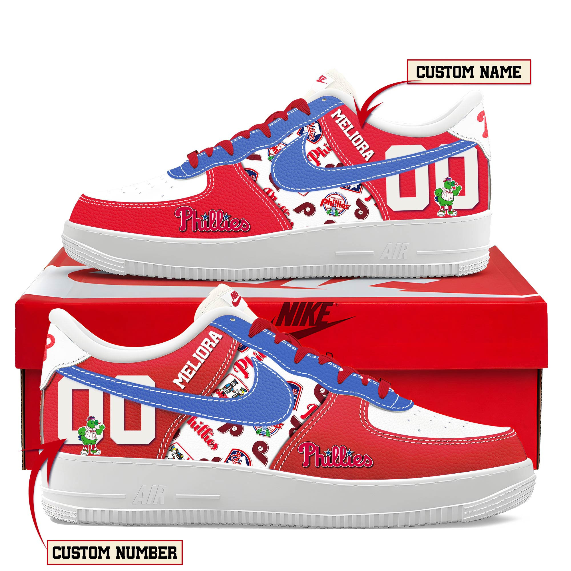 Philadelphia Phillies New AF1 Sneakers Best Running Shoes 2025 For Fans