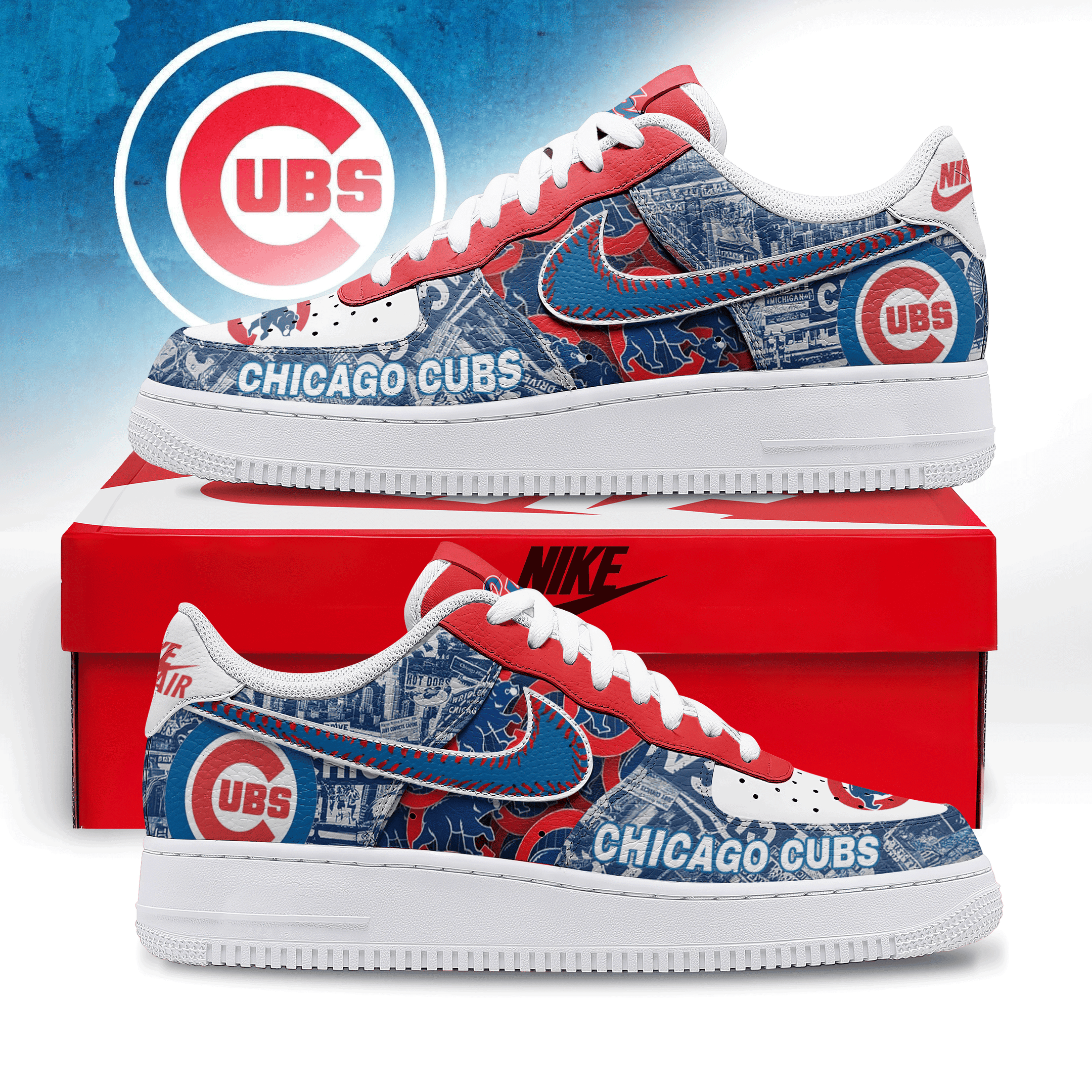 Chicago Cubs Premium New AF1 Sneakers Limited Edition For Fan