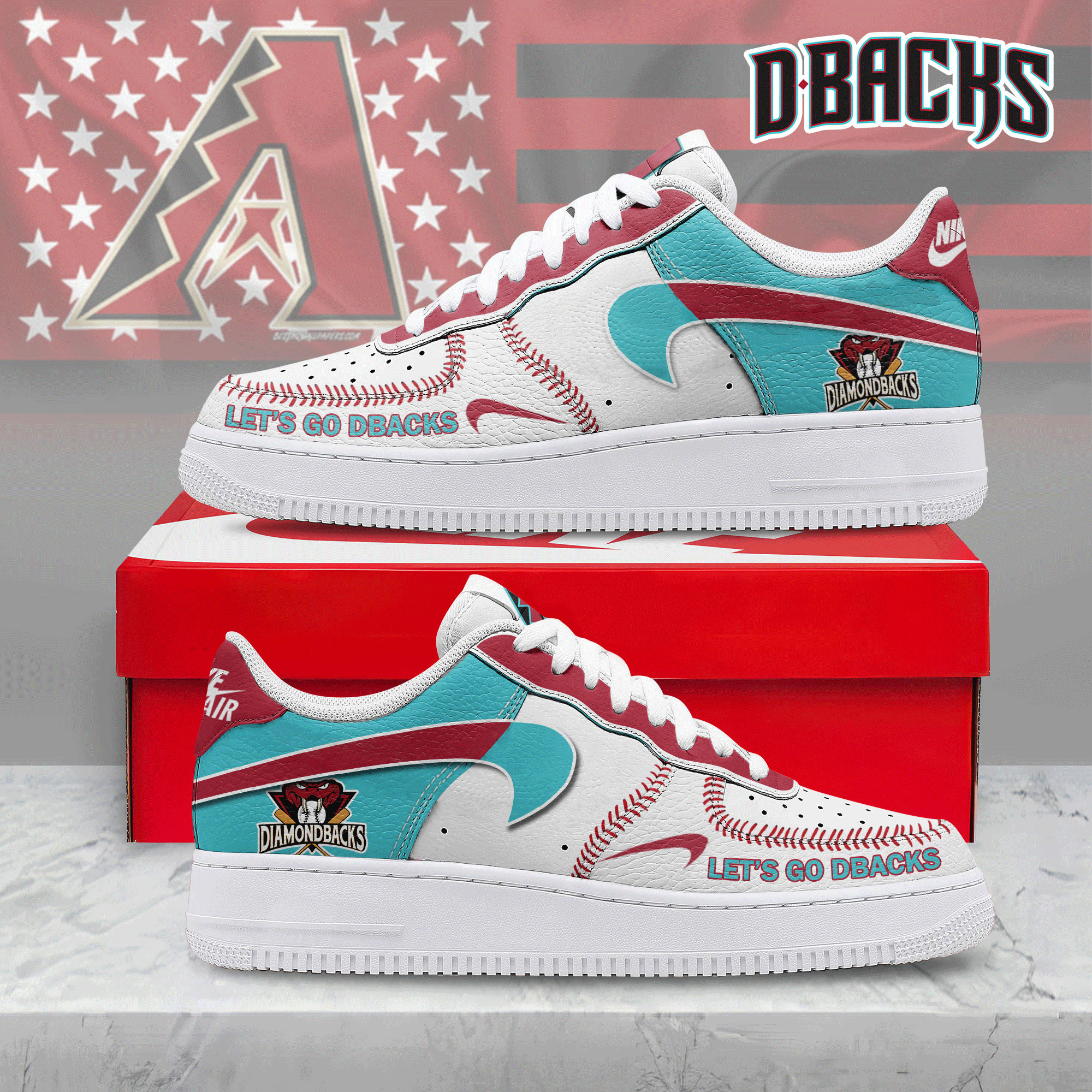 Arizona Diamondbacks Premium New AF1 Sneakers Limited Edition