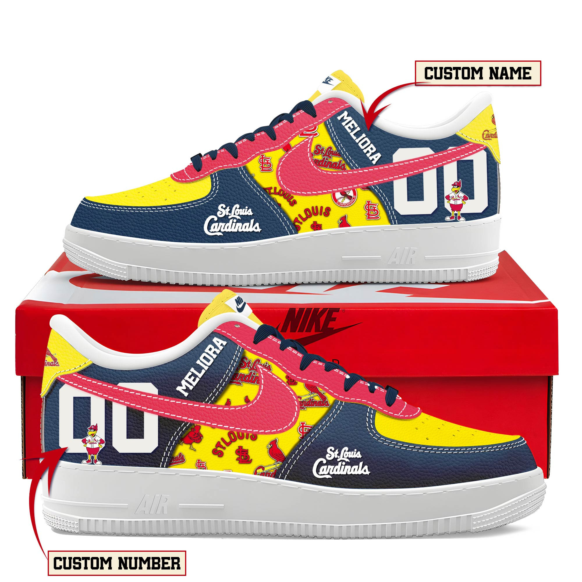 St. Louis Cardinals New AF1 Sneakers Best Running Shoes 2025 For Fans