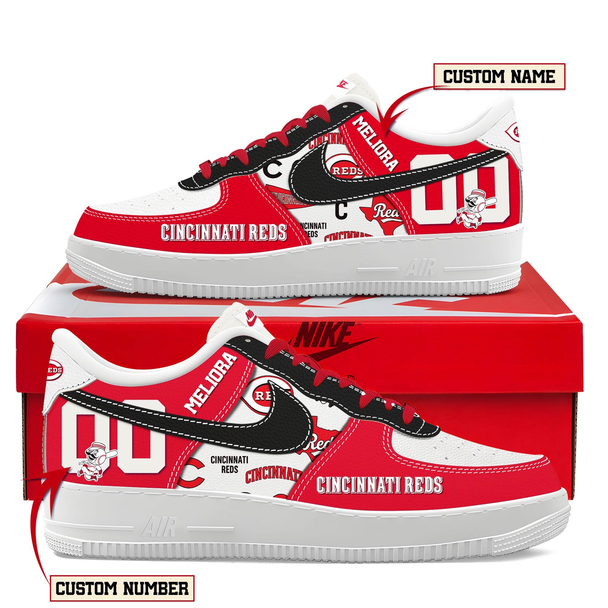 Cincinnati Reds New AF1 Sneakers Best Running Shoes 2025 For Fans