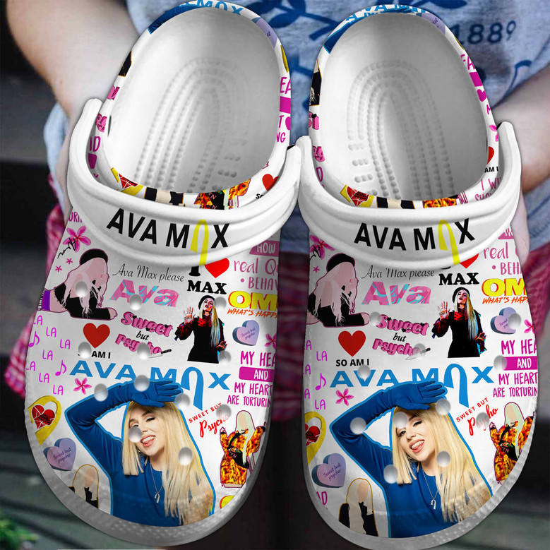 Ava Max Sweet Psych White Music Crocs Clogs Remarkable Design For Men And Women