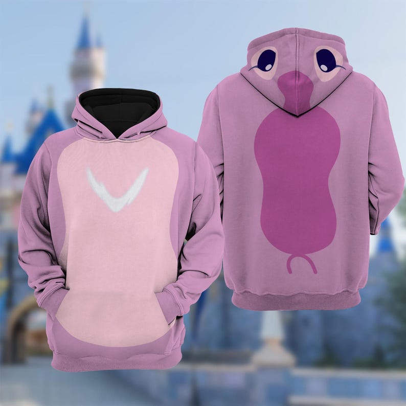 Angel Monsters Cosplay Costume Disney Angel Pink Alien 3D Hoodie