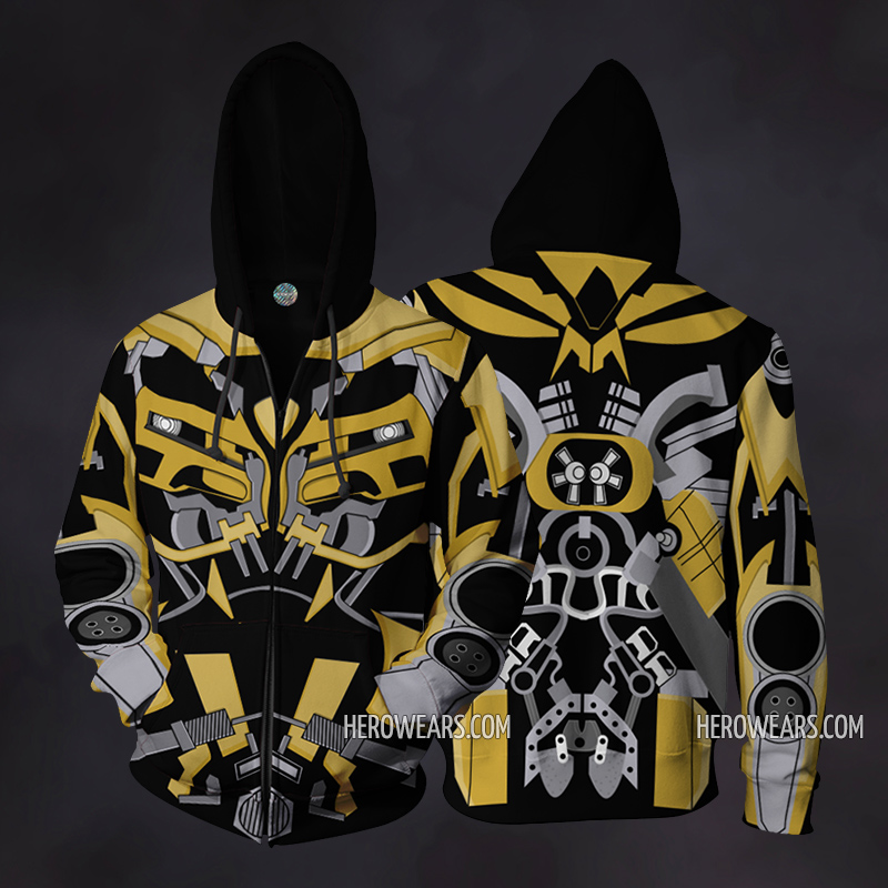 Bumblebee Cosplay Costume Zip Up Hoodie