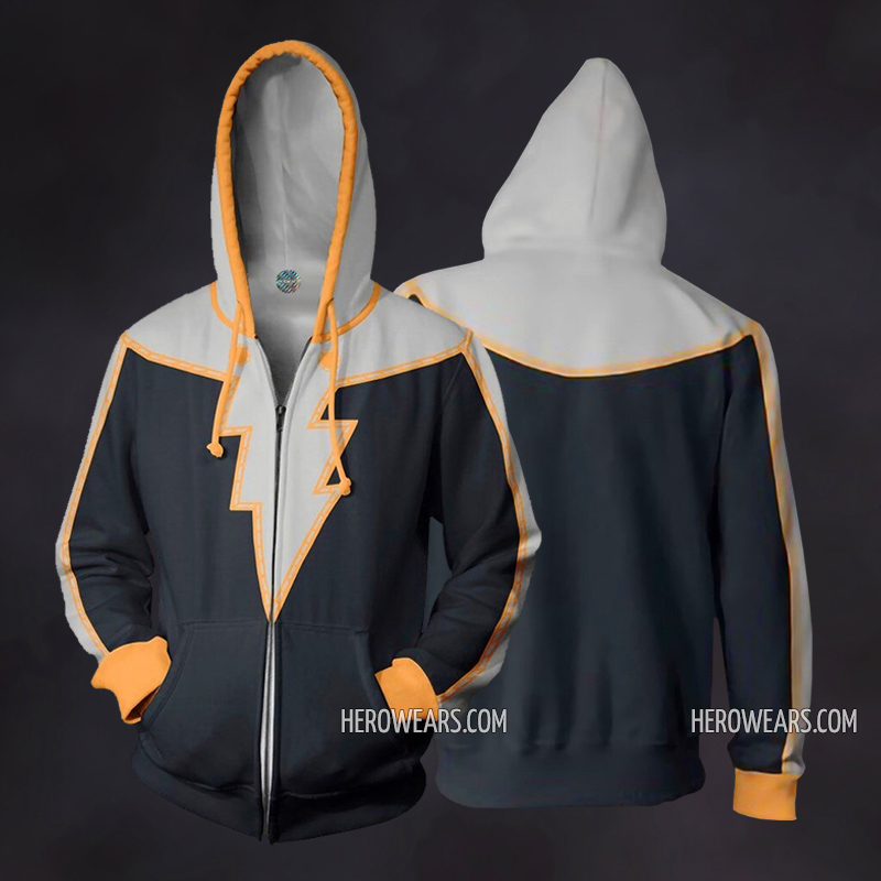 Black Adam Cosplay Costume Zip Up Hoodie