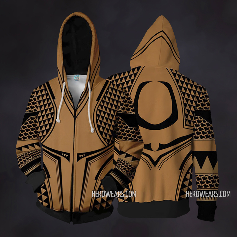Aquaman Halloween Cosplay Costume Zip Up Hoodie