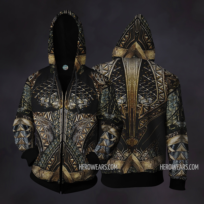Aquaman Cosplay Costume Zip Up Hoodie