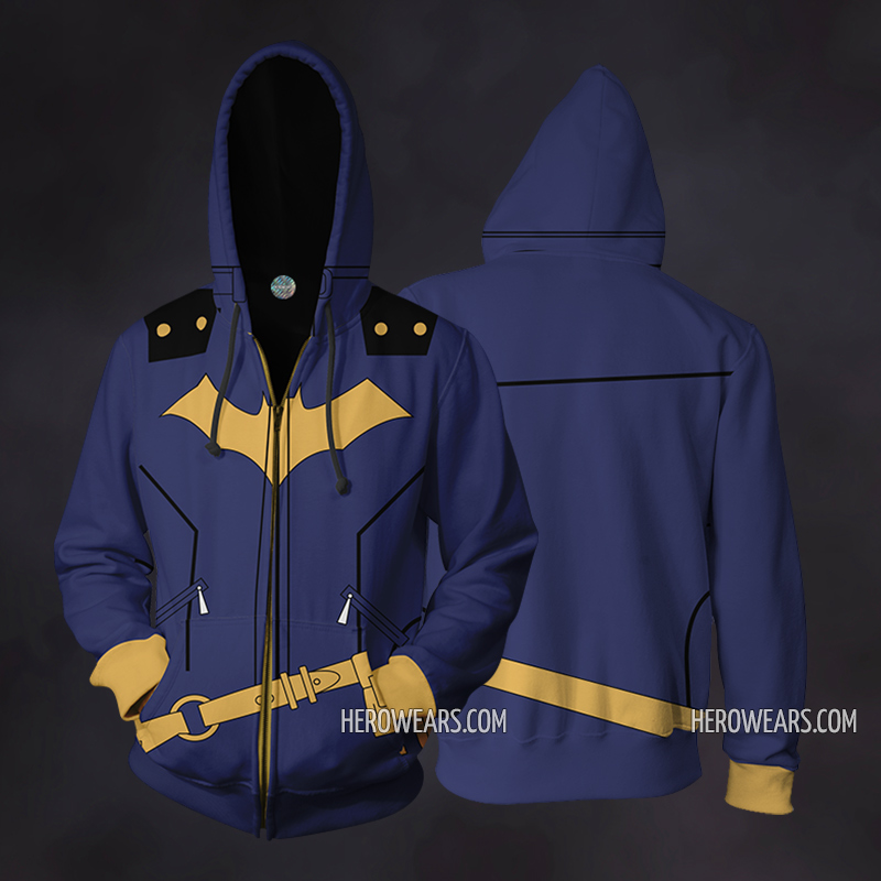 Batgirl Cosplay Costume Zip Up Hoodie