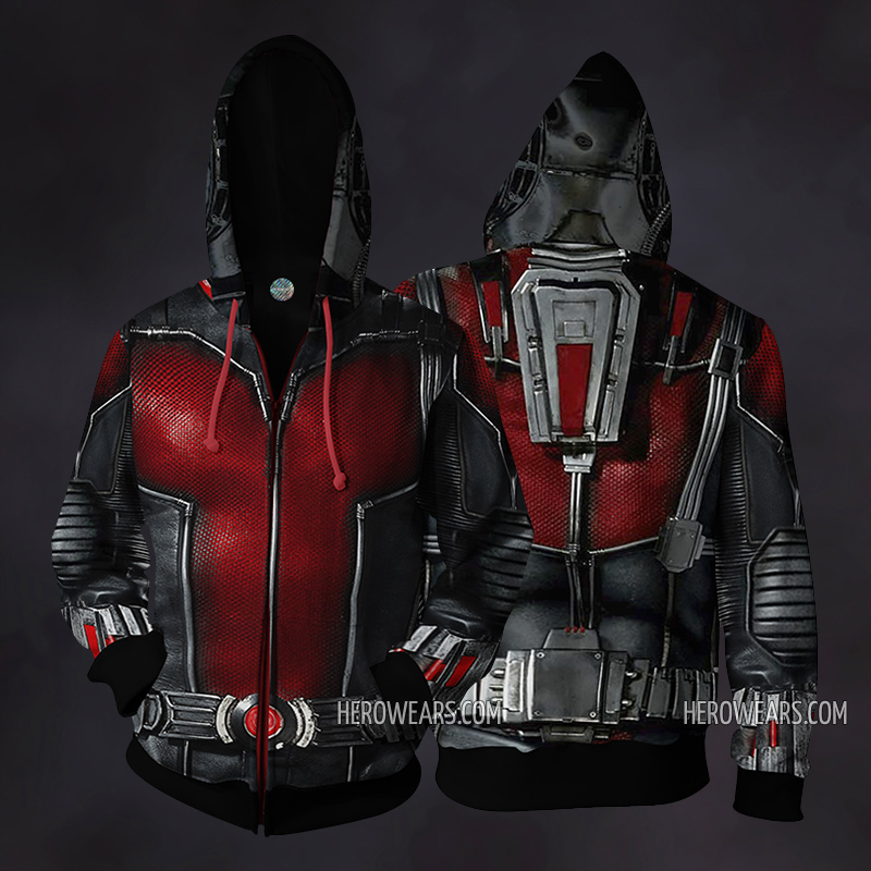 Ant Man Cosplay Costume Zip Up Hoodie