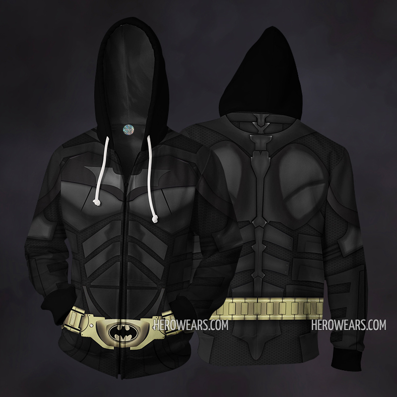 Batman Dark Knight Cosplay Costume Zip Up Hoodie