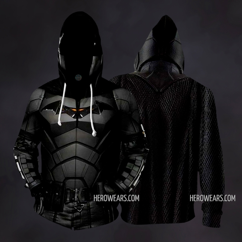 Batman Vegeance Black Cosplay Costume Zip Up Hoodie
