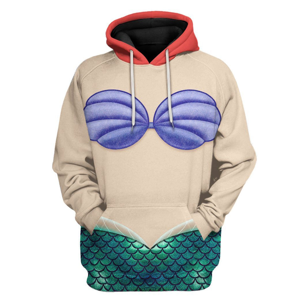 Ariel Mermaid Cosplay Costume Hoodie Appreal