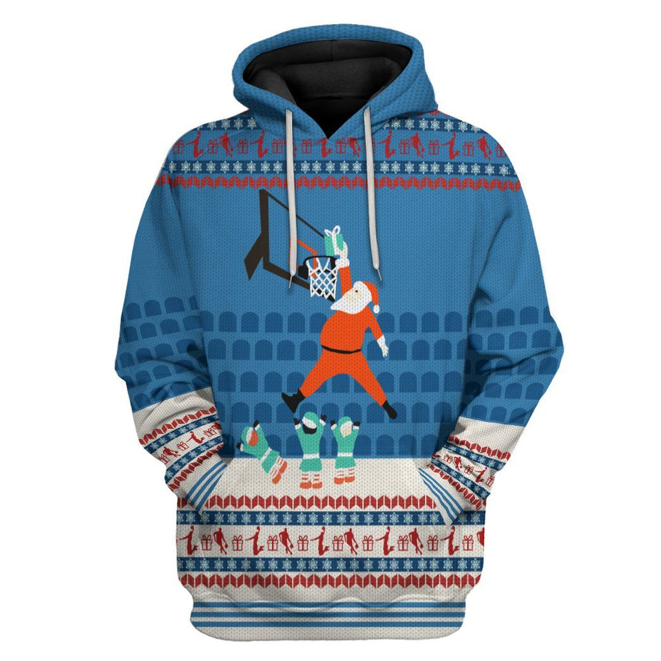 24 KB Santa Claus Basketball Christmas Ugly Sweater Cosplay Costume Hoodie Apparel