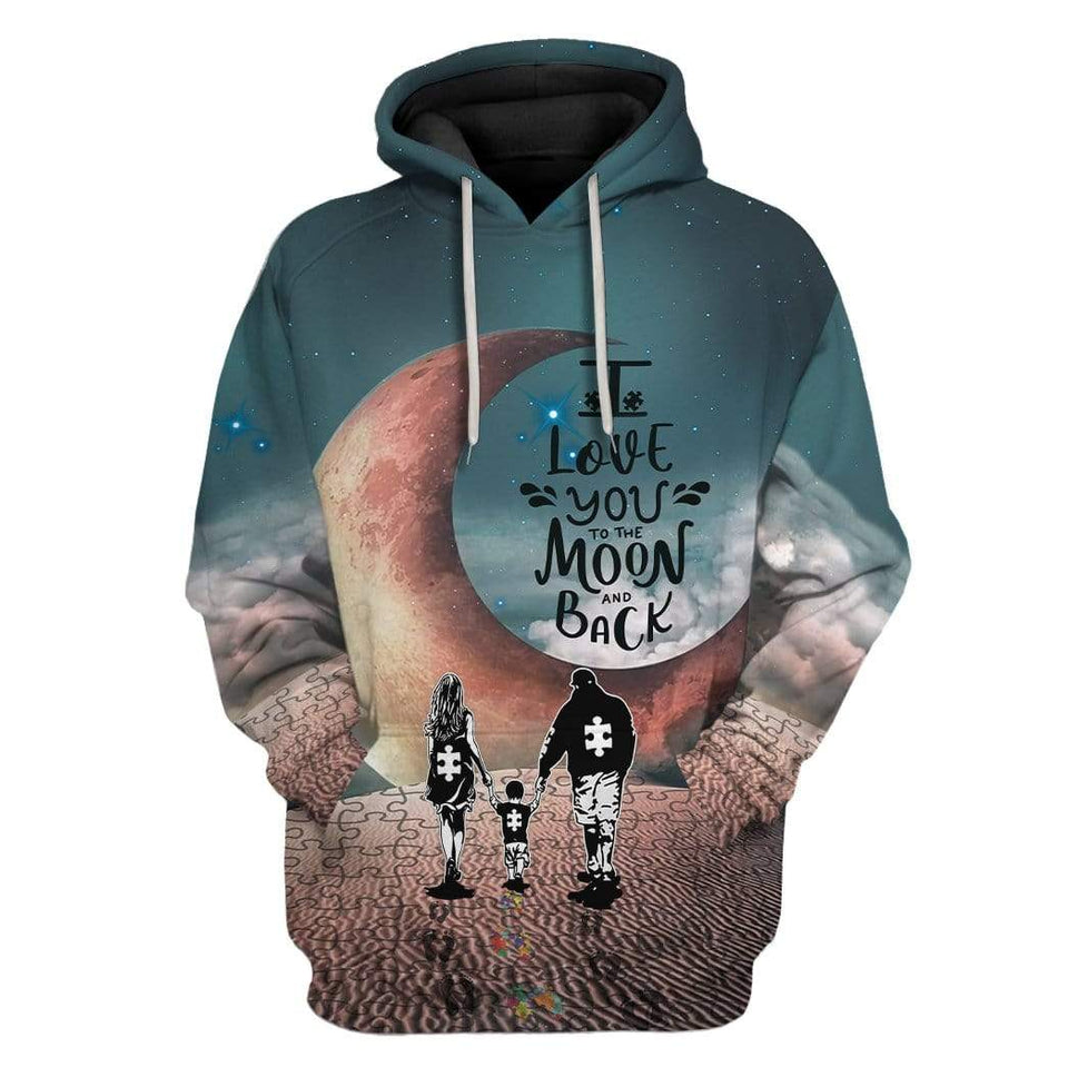 Autism I Love You To The Moon And Back cosplay Costume Hoodie Apparel