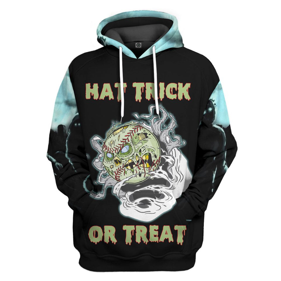 Baseball Hat Trick Or Treat Custom Hoodie Apparel