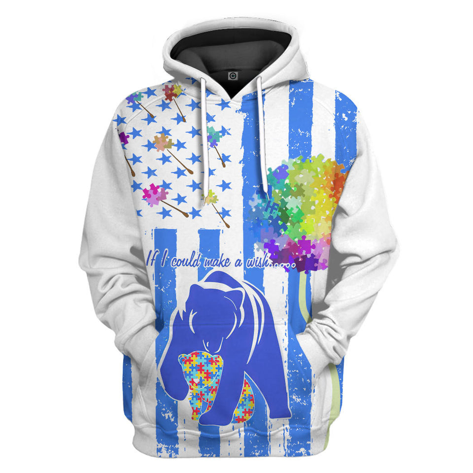 Autism Panda Mom Love You Cosplay Costume Hoodie Apprael