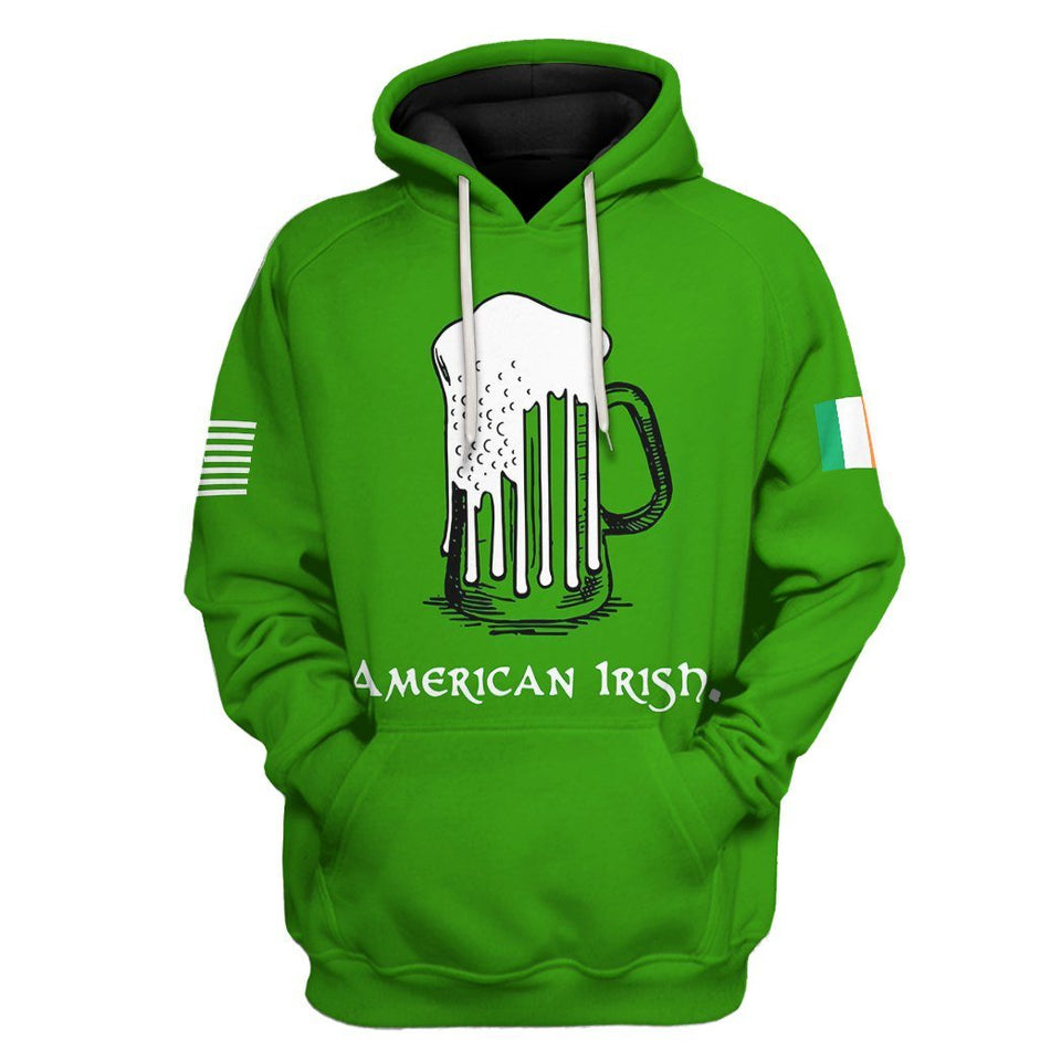 American Irish Green Beer Cosplay Costume Hoodie Apparel