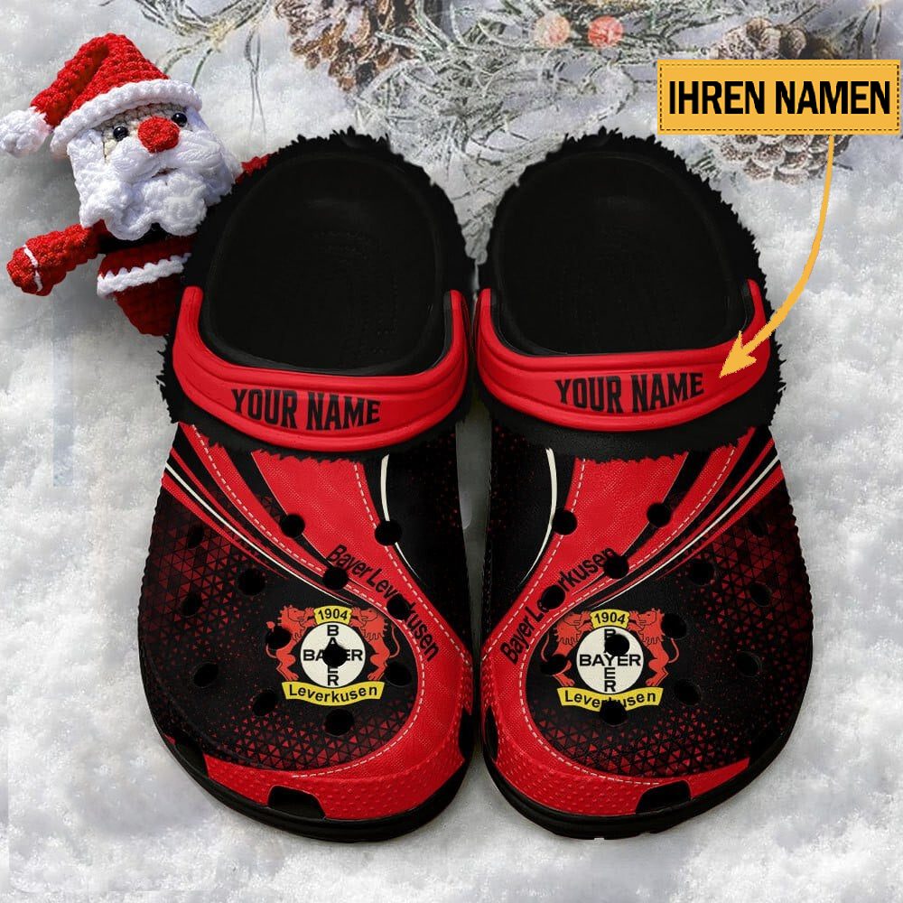 Bayer 04 Leverkusen Individueller Name Neuer Stil Fleece Clog Crocs Black 