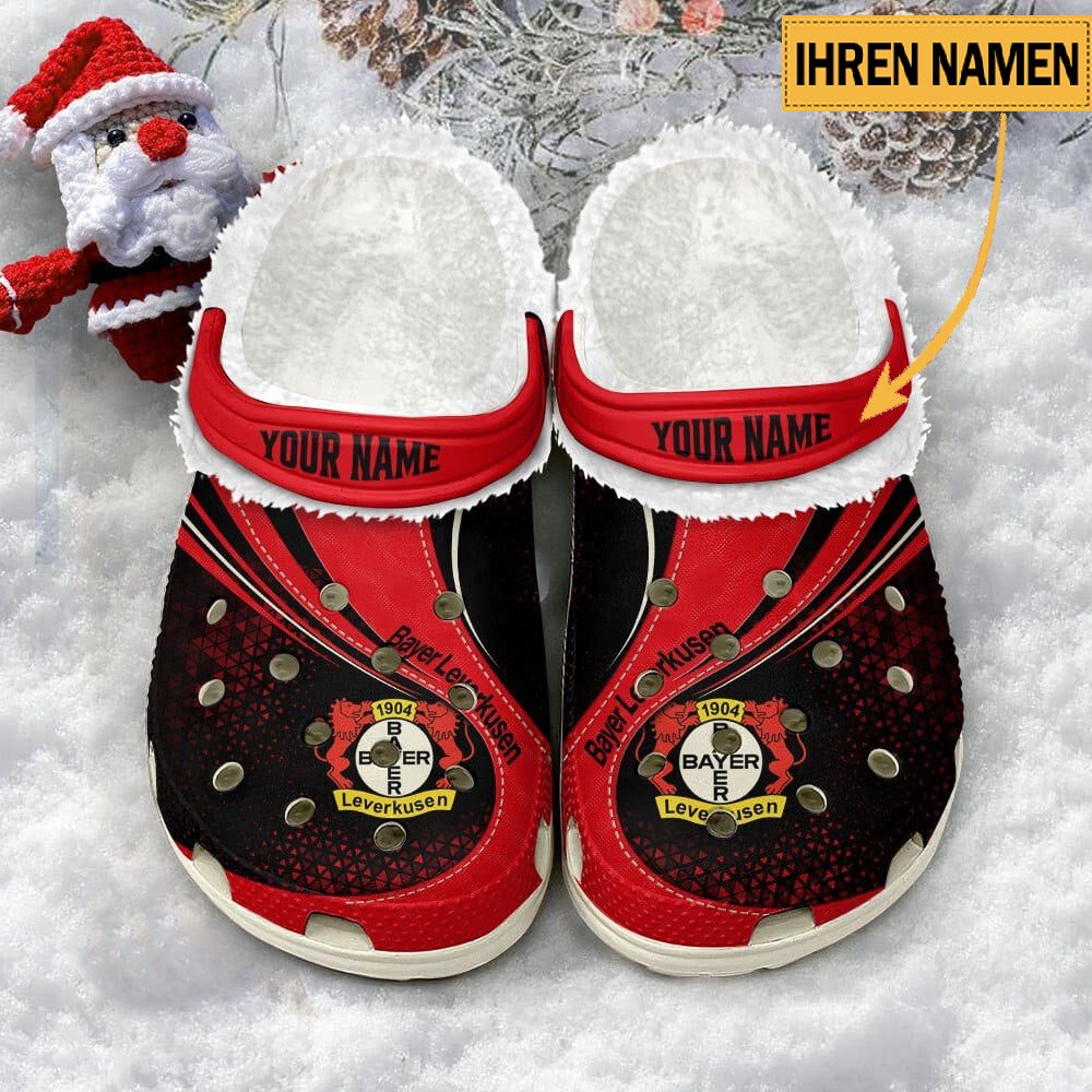 Bayer 04 Leverkusen Individueller Name Neuer Stil Fleece Clog Crocs White