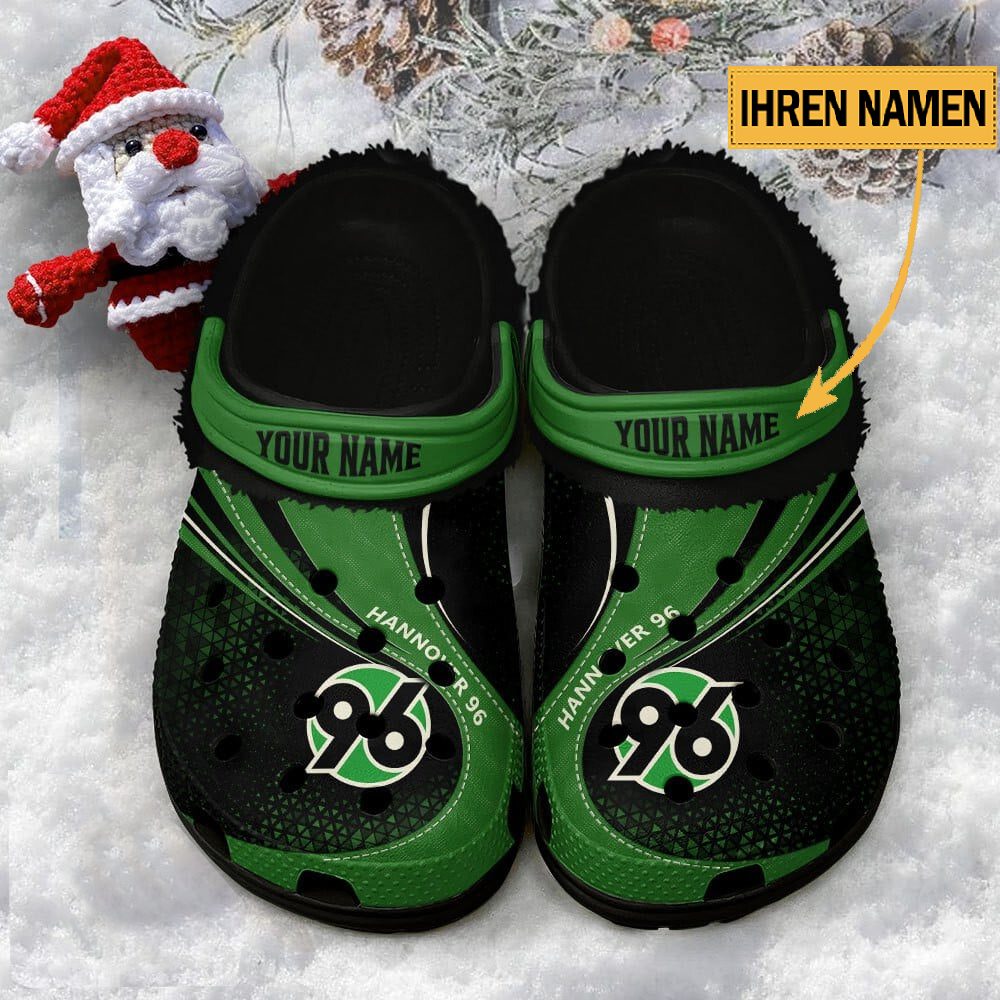 Hannover 96 Individueller Name Neuer Stil Fleece Clog Crocs Black 
