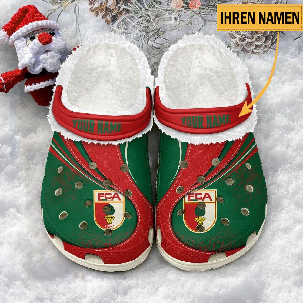 FC Augsburg Individueller Name Neuer Stil Fleece Clog Crocs White