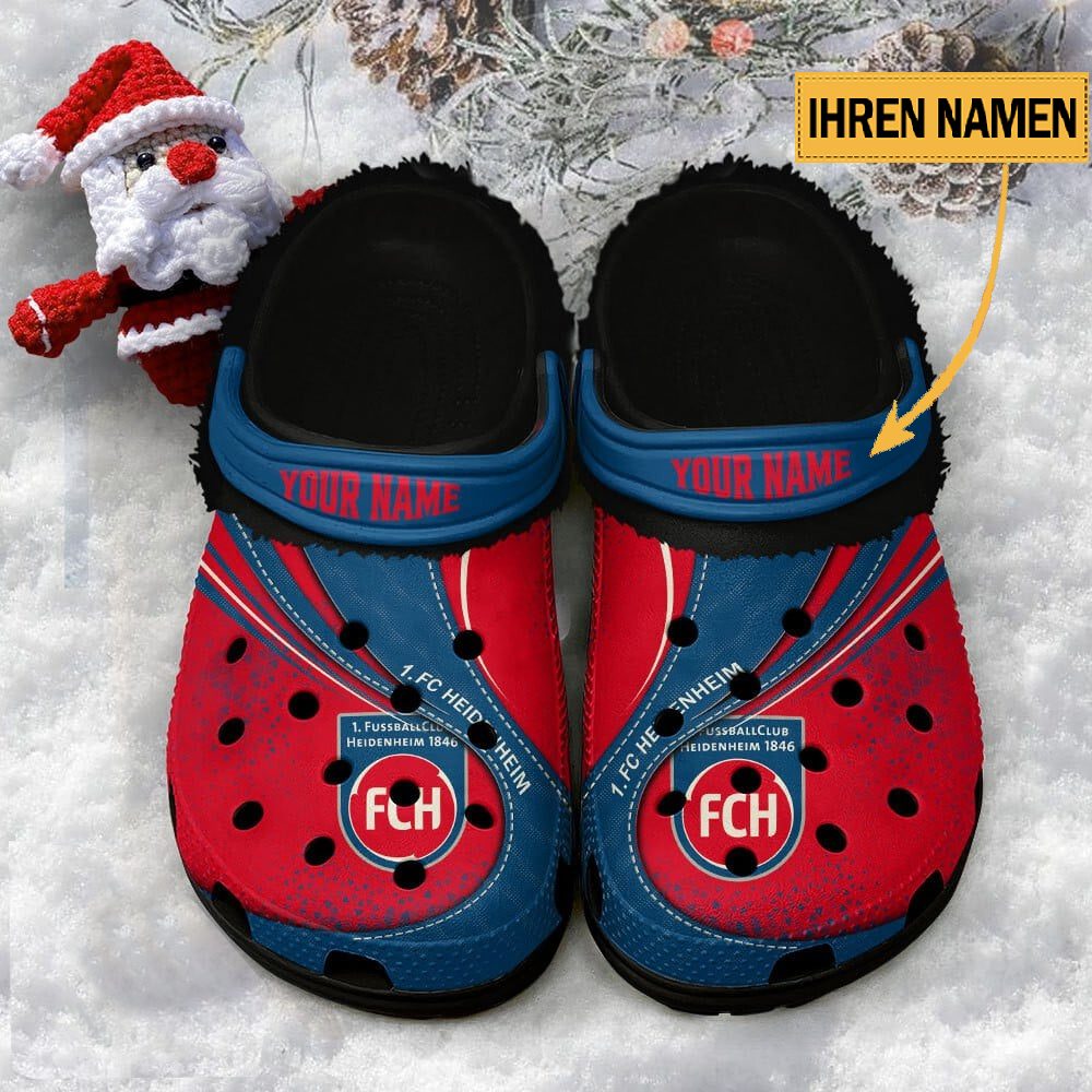 FC Heidenheim Individueller Name Neuer Stil Fleece Clog Crocs Black 