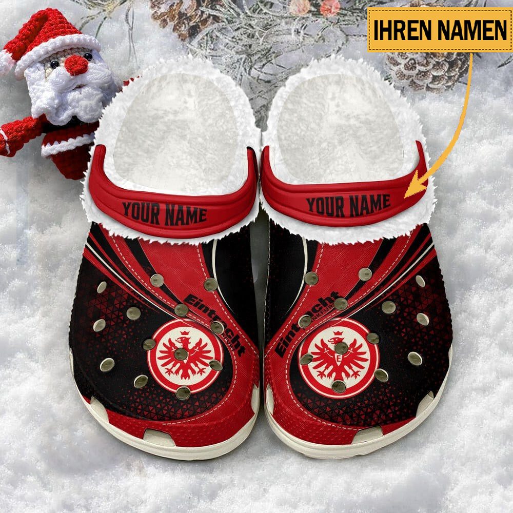 Eintracht Frankfurt Individueller Name Neuer Stil Fleece Clog Crocs White