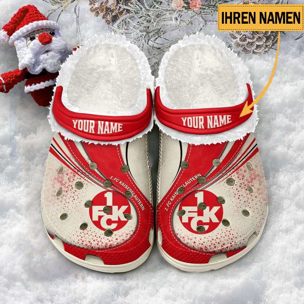 FC Kaiserslautern Individueller Name Neuer Stil Fleece Clog Crocs White