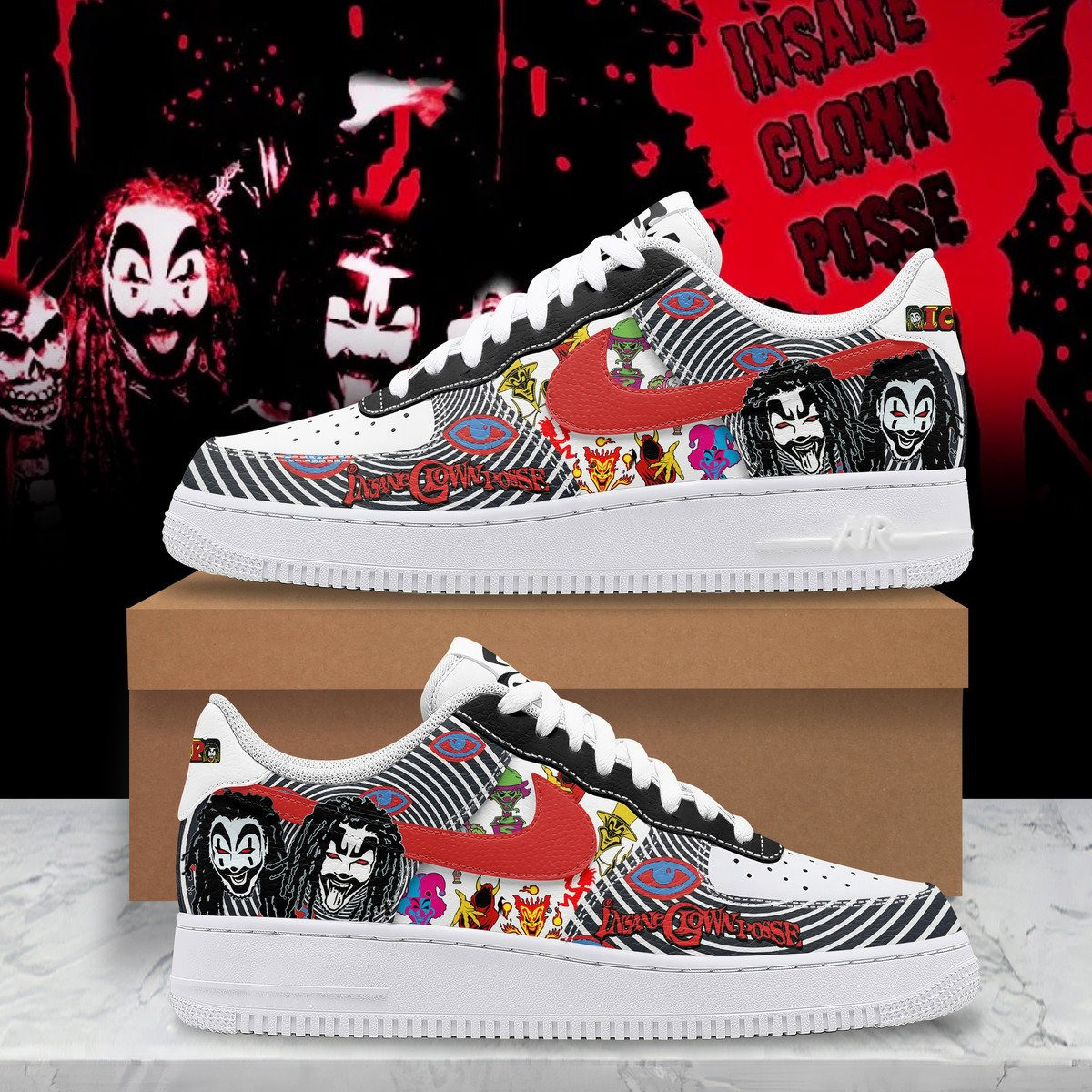 Insane Clown Posse Air Force 1 Shoes Gifts For Hip Hop Duo Fans