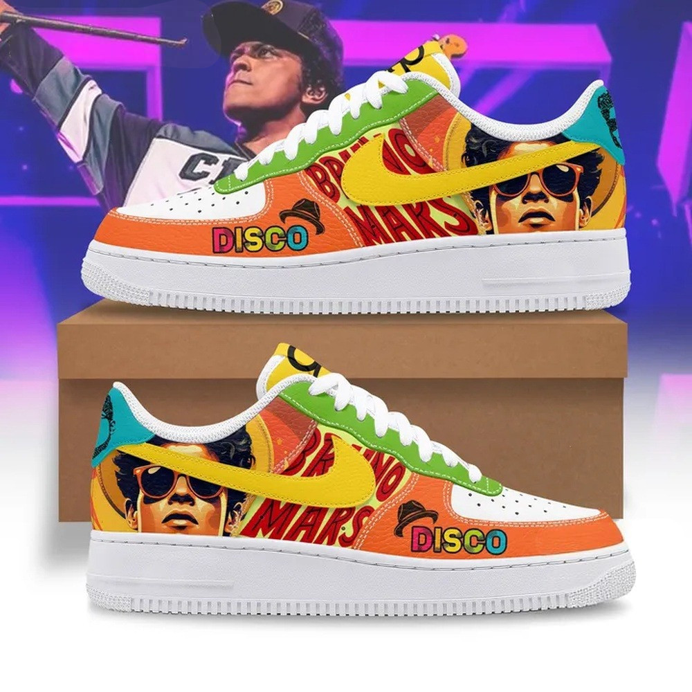 Bruno Mars Disco Air Force 1 Shoes Sneaker Birthday Gifts For Music Lovers