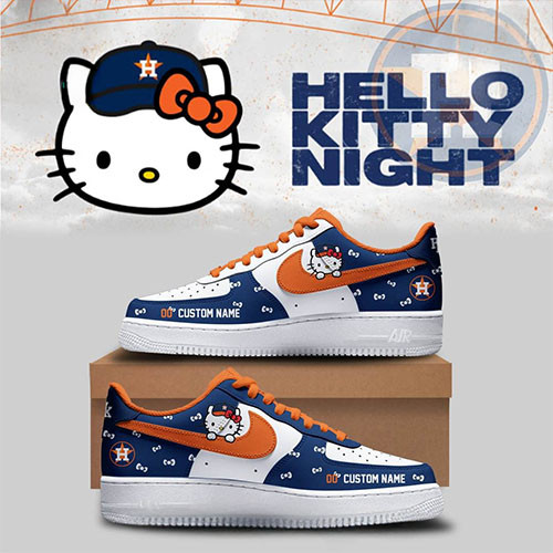 Houston Astros X Hello Kitty Night Special Edition Air Force 1 Sneaker Baseball Team Gift Ideas