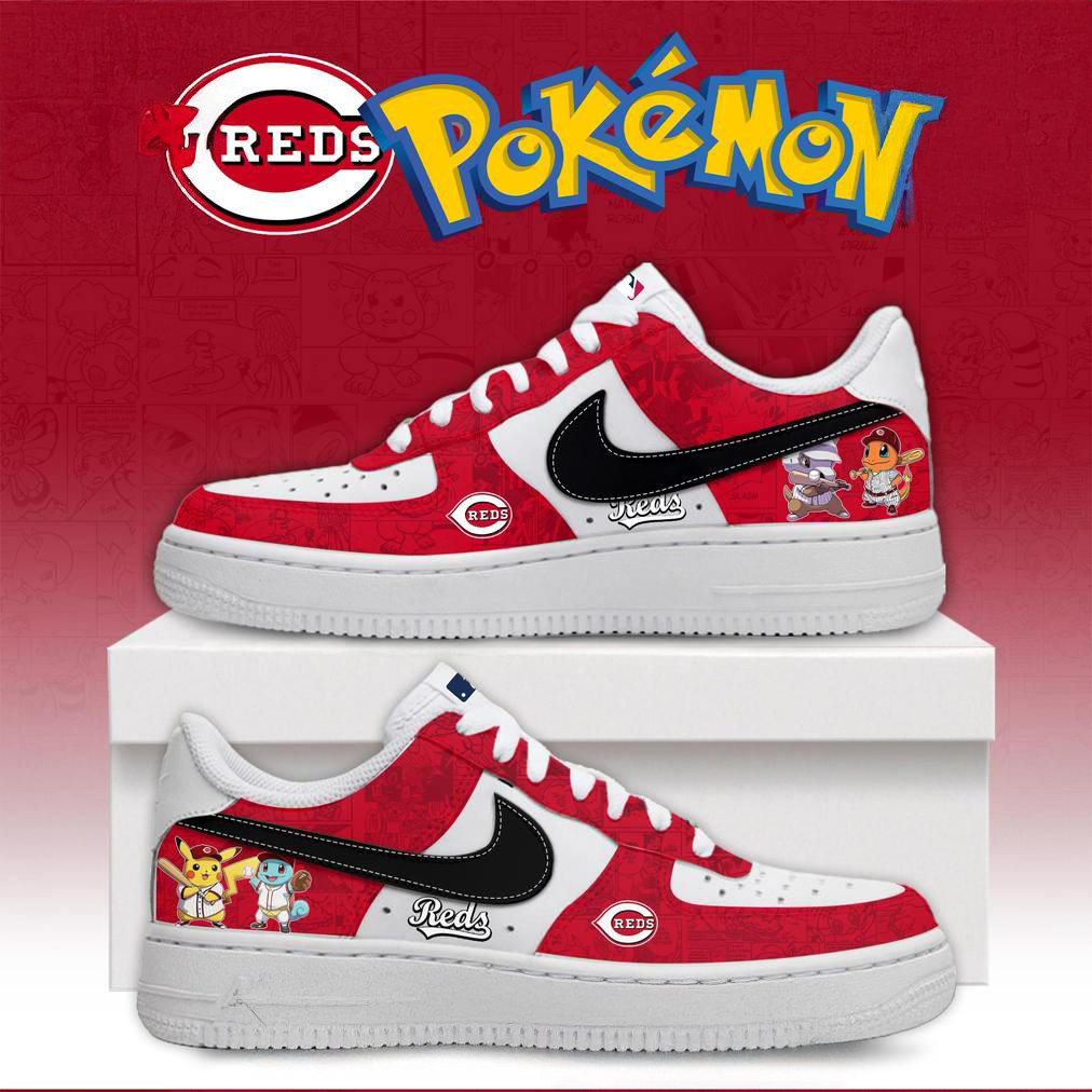 Cincinnati Reds X Pokemon Go Special Edition Air Force 1 Unique Gifts For Baseball Fans