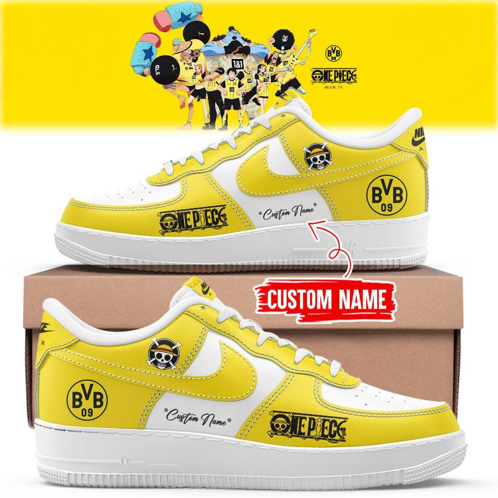 Custom Borussia Dortmund X One Piece Special Air Force 1 Sneaker Him Gifts