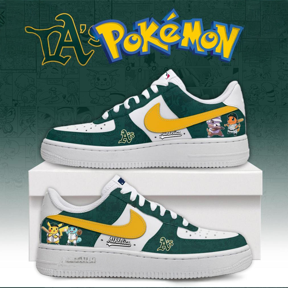 Oakland Athletics X Pokemon Go Special Edition Air Force 1 Cool Baseball Gifts