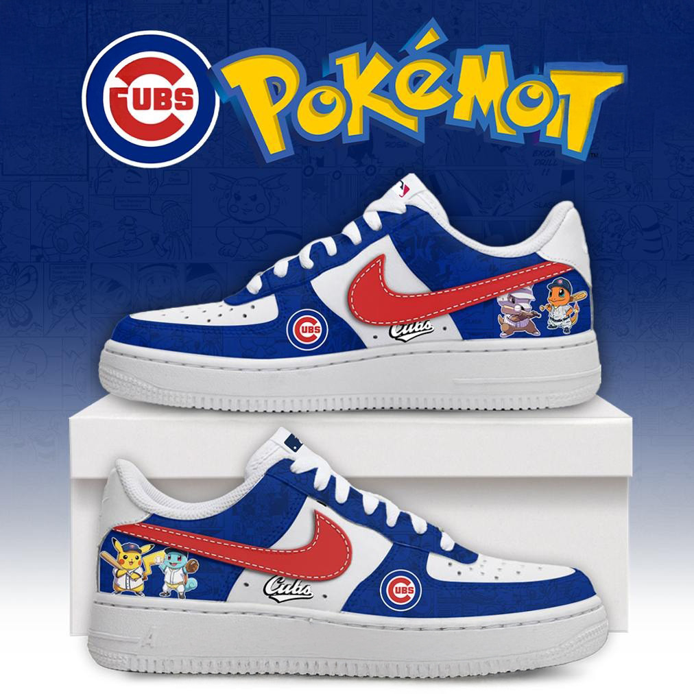 Chicago Cubs X Pokemon Go Special Edition Air Force 1 Sneaker Baseball Team Gift Ideas