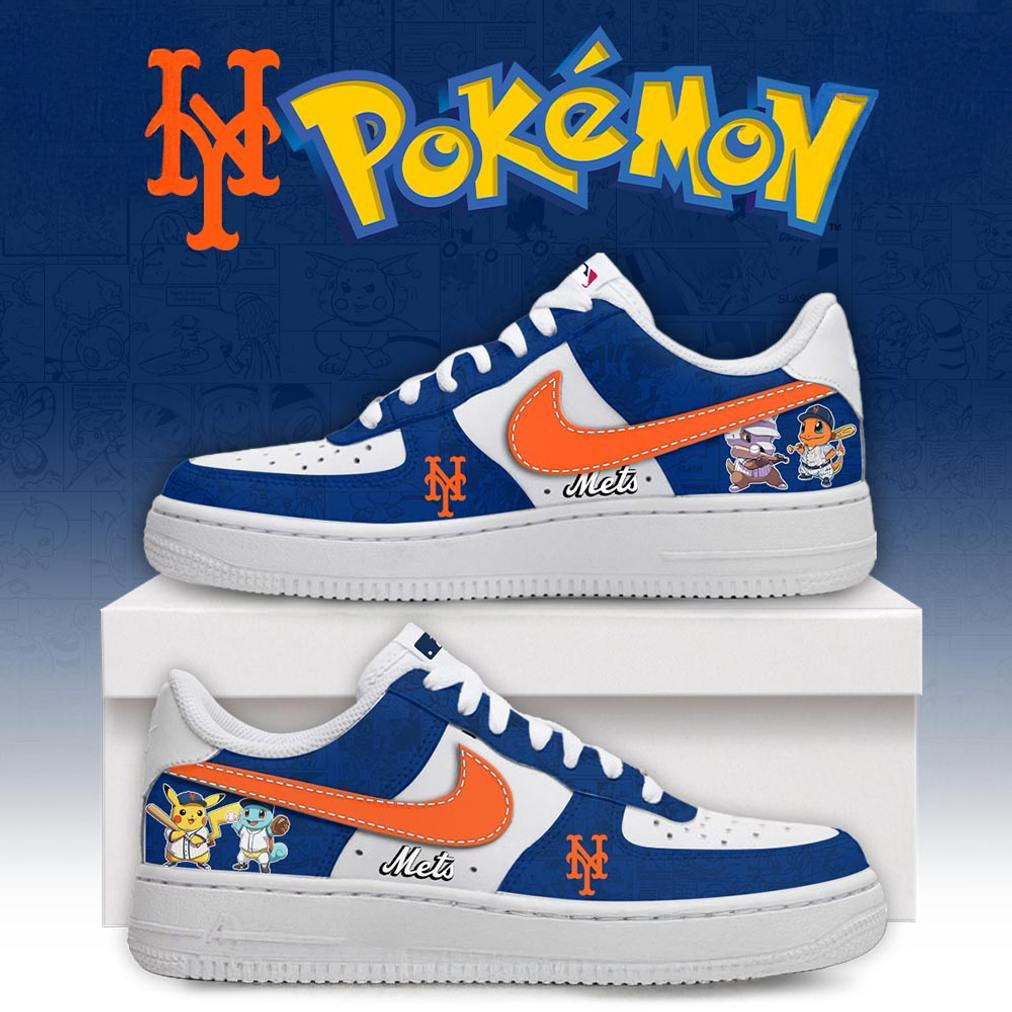 New York Mets X Pokemon Go Special Edition Air Force 1 Cool Baseball Gifts