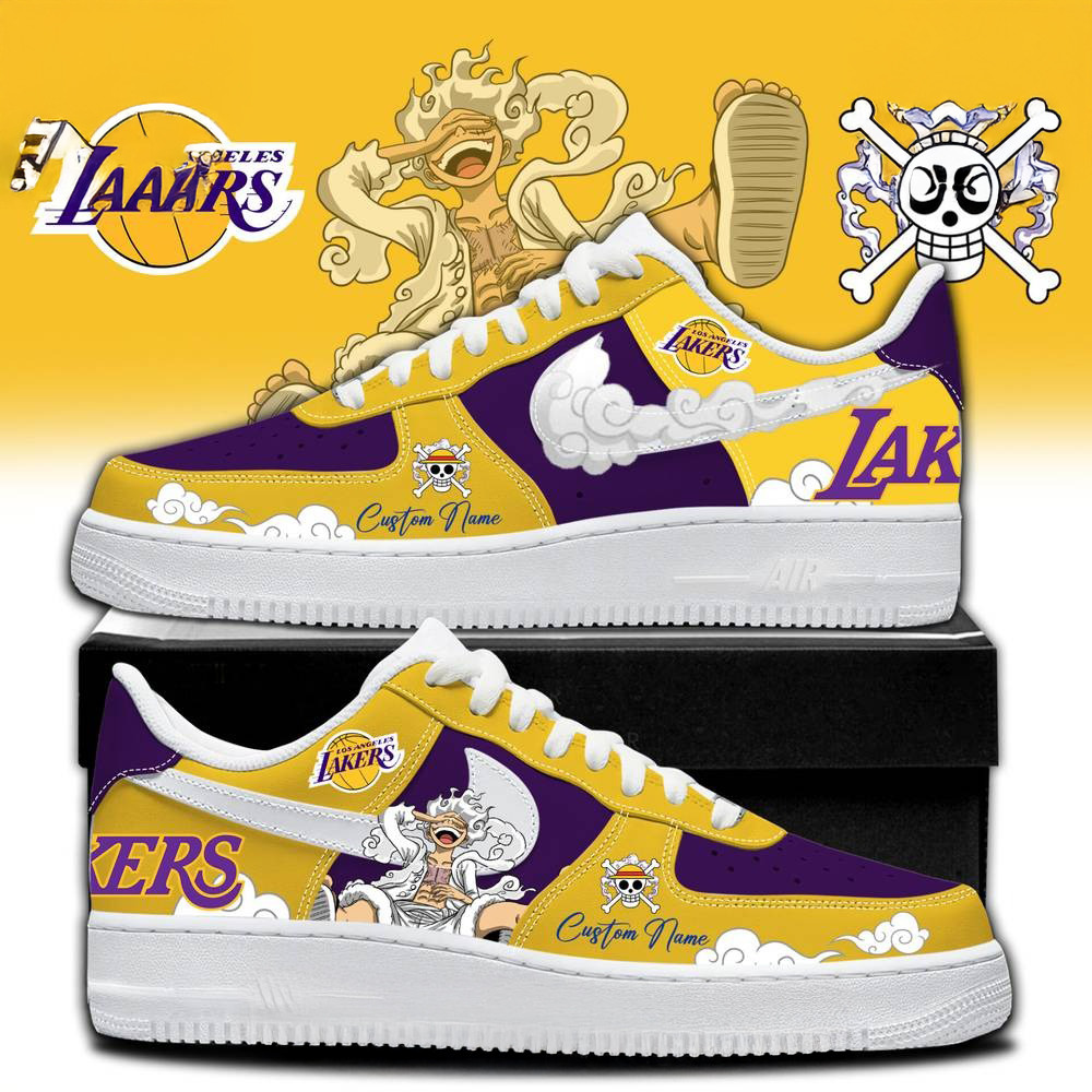 Personalized Los Angeles Lakers X One Piece Air Force 1 Shoes Fans Gifts