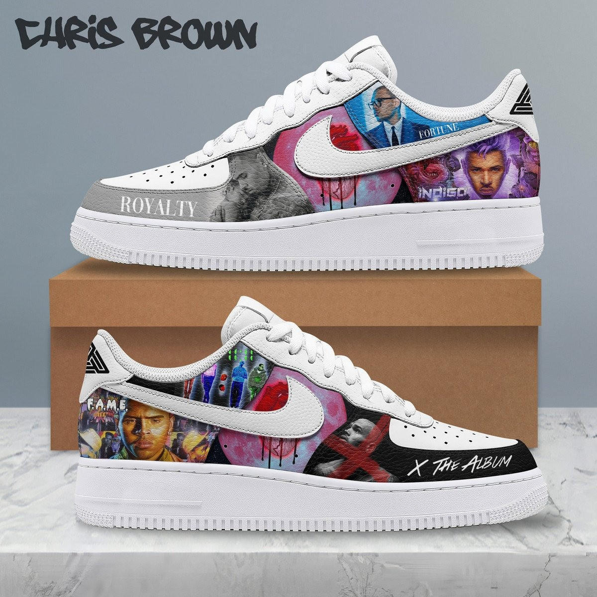 Chris Brown Tour Music Air Force 1 Sneaker Gifts For Music Lovers