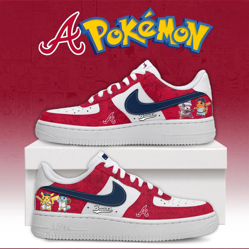 Atlanta Braves X Pokemon Go Special Edition Air Force 1 Gifts For Baseball Lovers