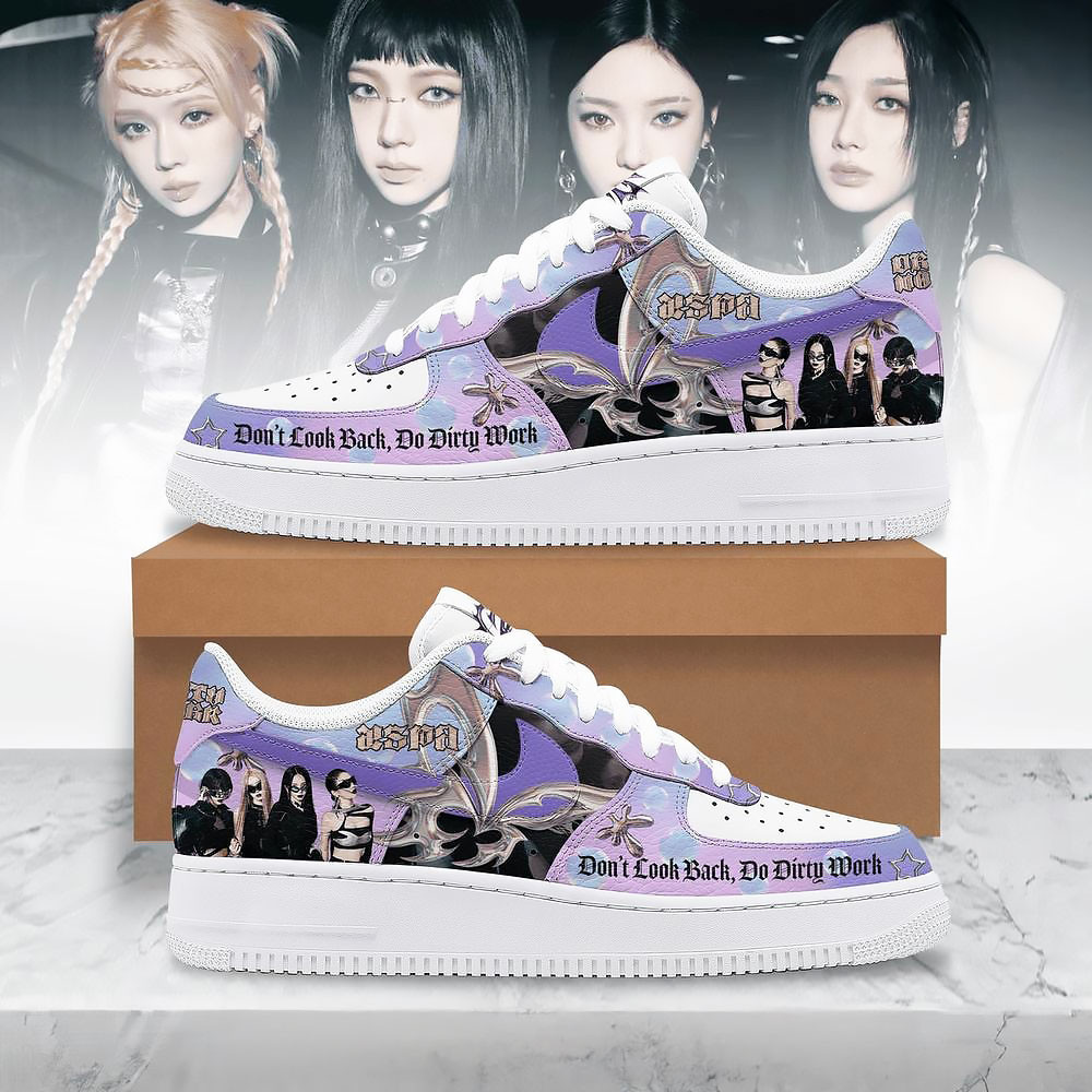 Aespa Don'T Look Back Do Dirty Work Limited Edition Air Force 1 Sneakers Gifts For Music Lovers