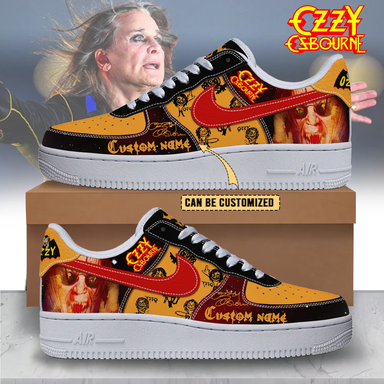 Ozzy Osbourne Nike Air Force 1 Sneakers Shoes For Men And Women