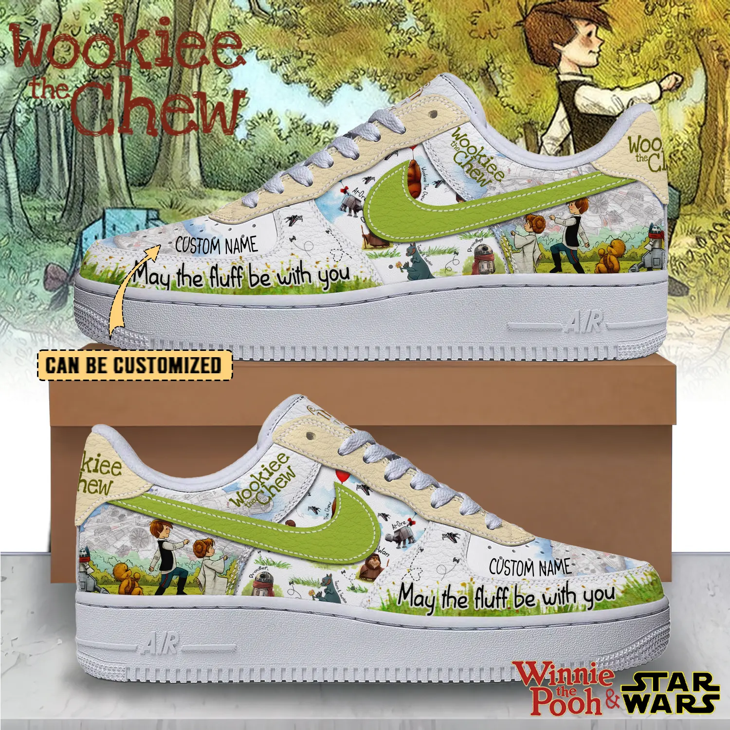 Winnie The Pooh Nike Air Force 1 Sneakers Shoes For Men Women