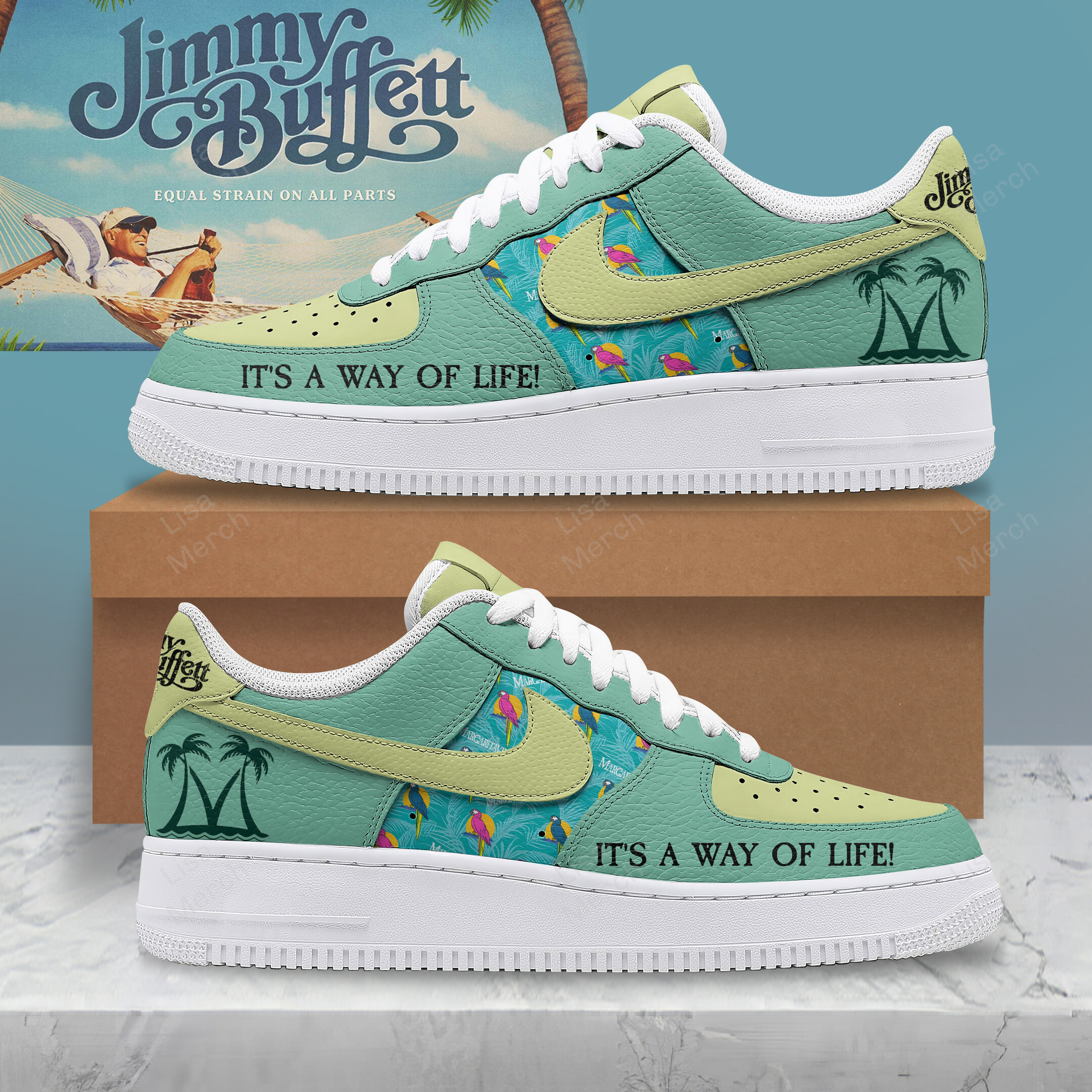 Jimmy Buffett Nike Air Force 1 Sneakers Shoes For Men And Women