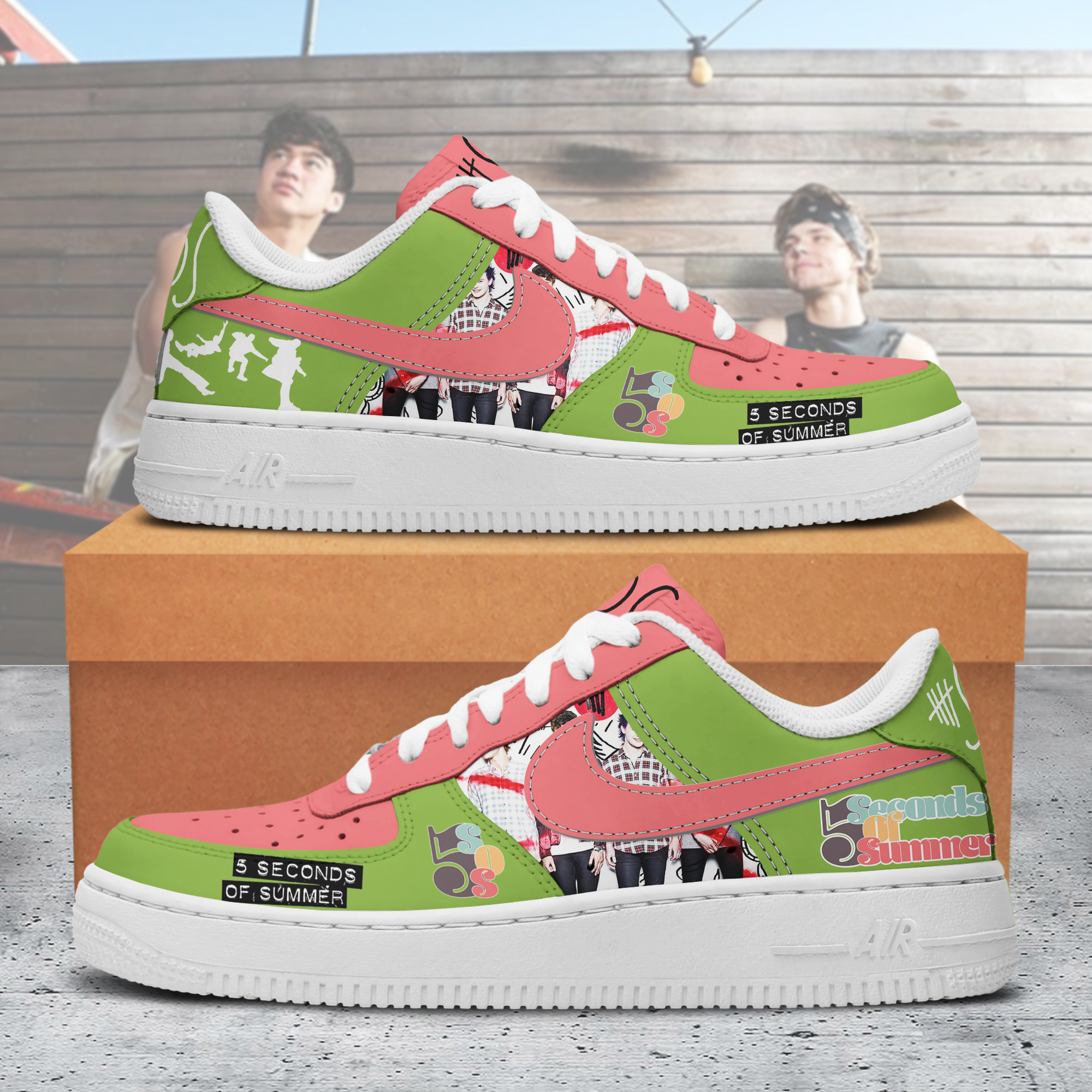 5 Seconds Of Summer Nike Air Force 1 Sneakers Shoes For Men And Women