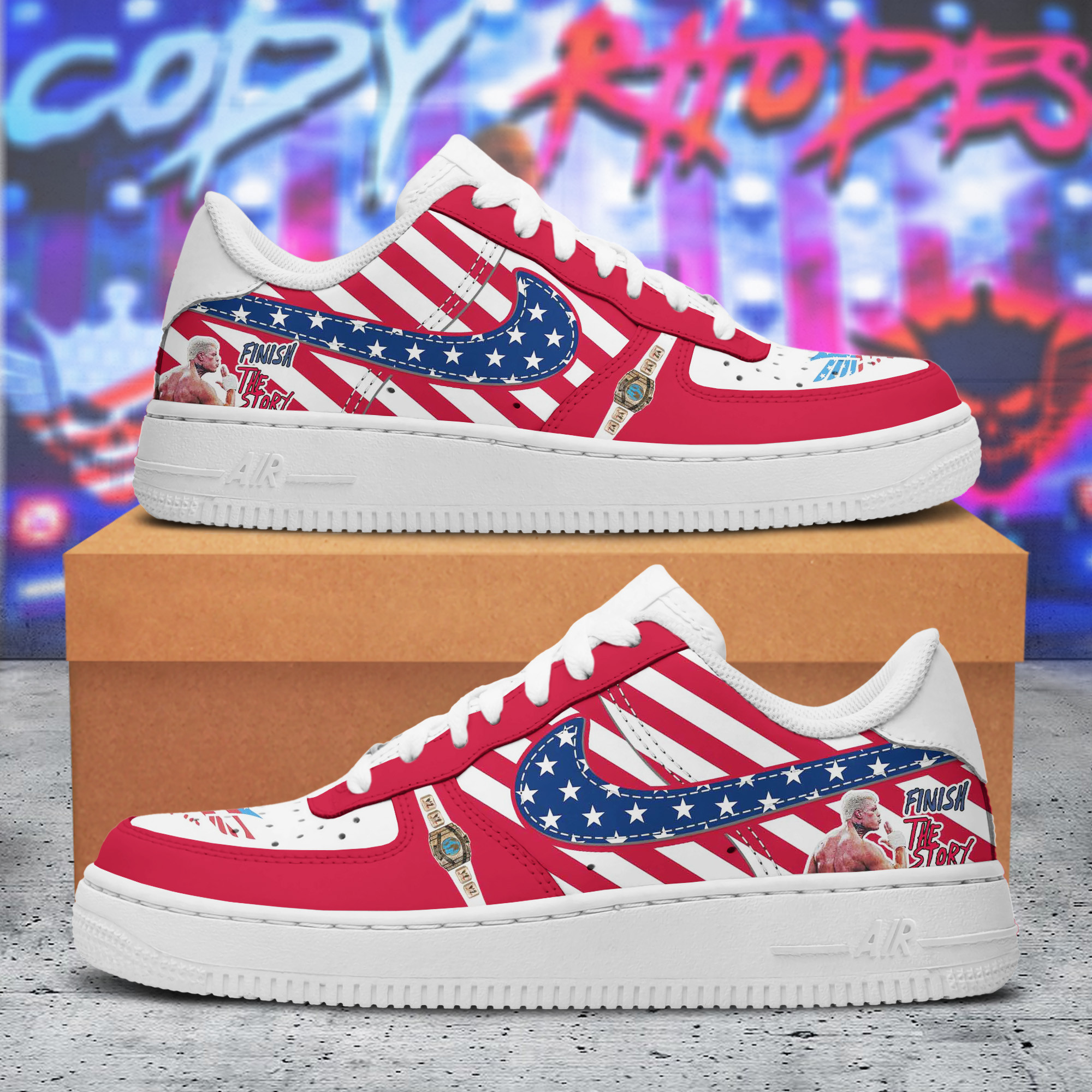 Cody Rhodes Nike Air Force 1 Sneakers Shoes For Men And Women