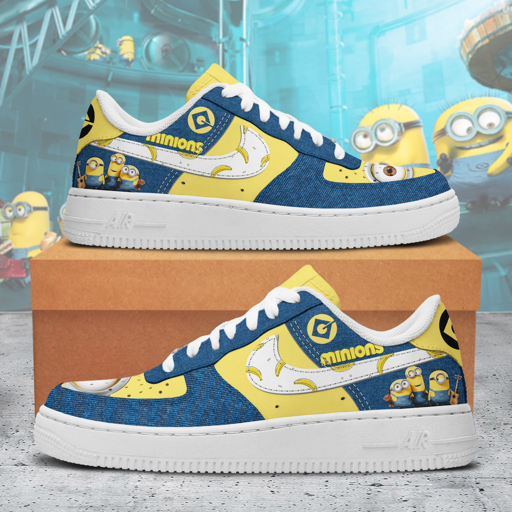 Minions Nike Air Force 1 Sneakers Shoes For Men And Women