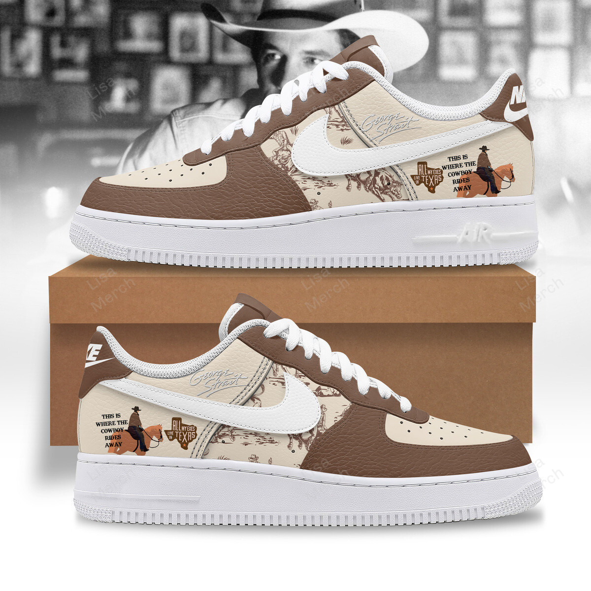 George Strait Nike Air Force 1 Sneakers Shoes For Men And Women