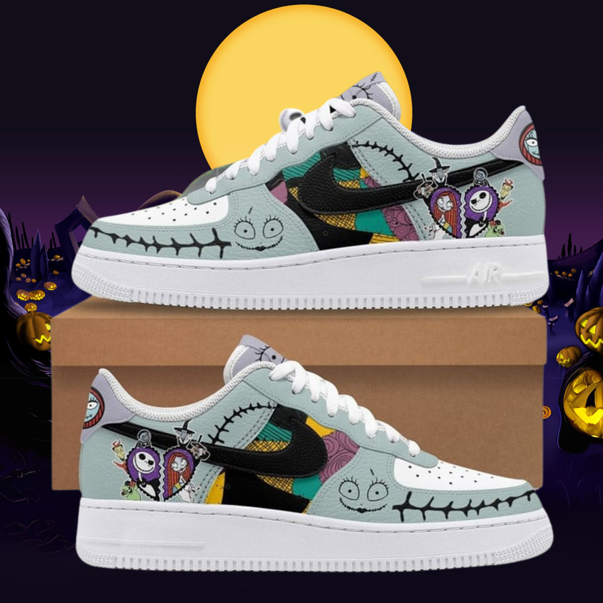 The Nightmare Before Christmas Nike Air Force 1 Sneakers Shoes For Men And Women