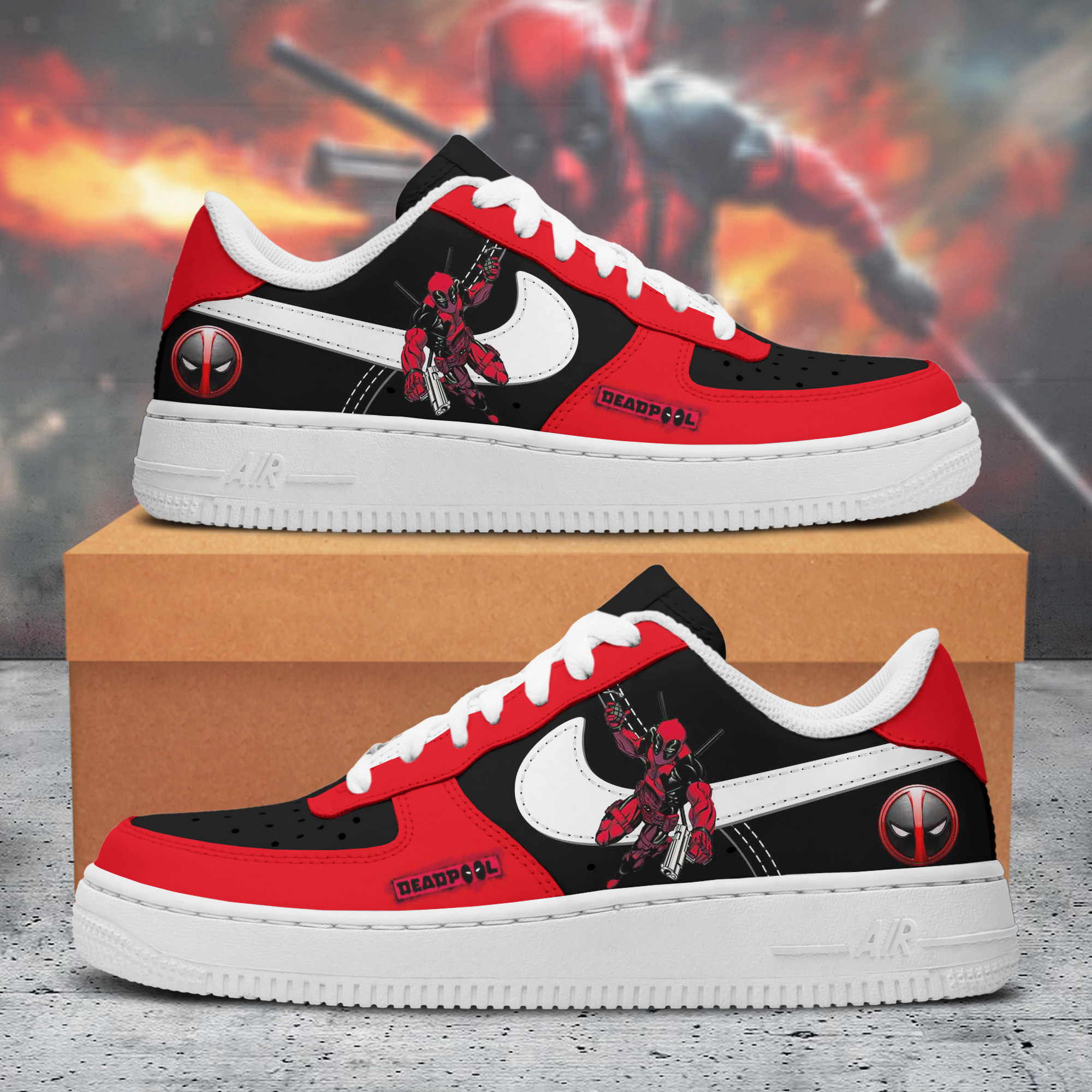 Deadpool And Wolverine Nike Air Force 1 Sneakers Shoes For Men Women